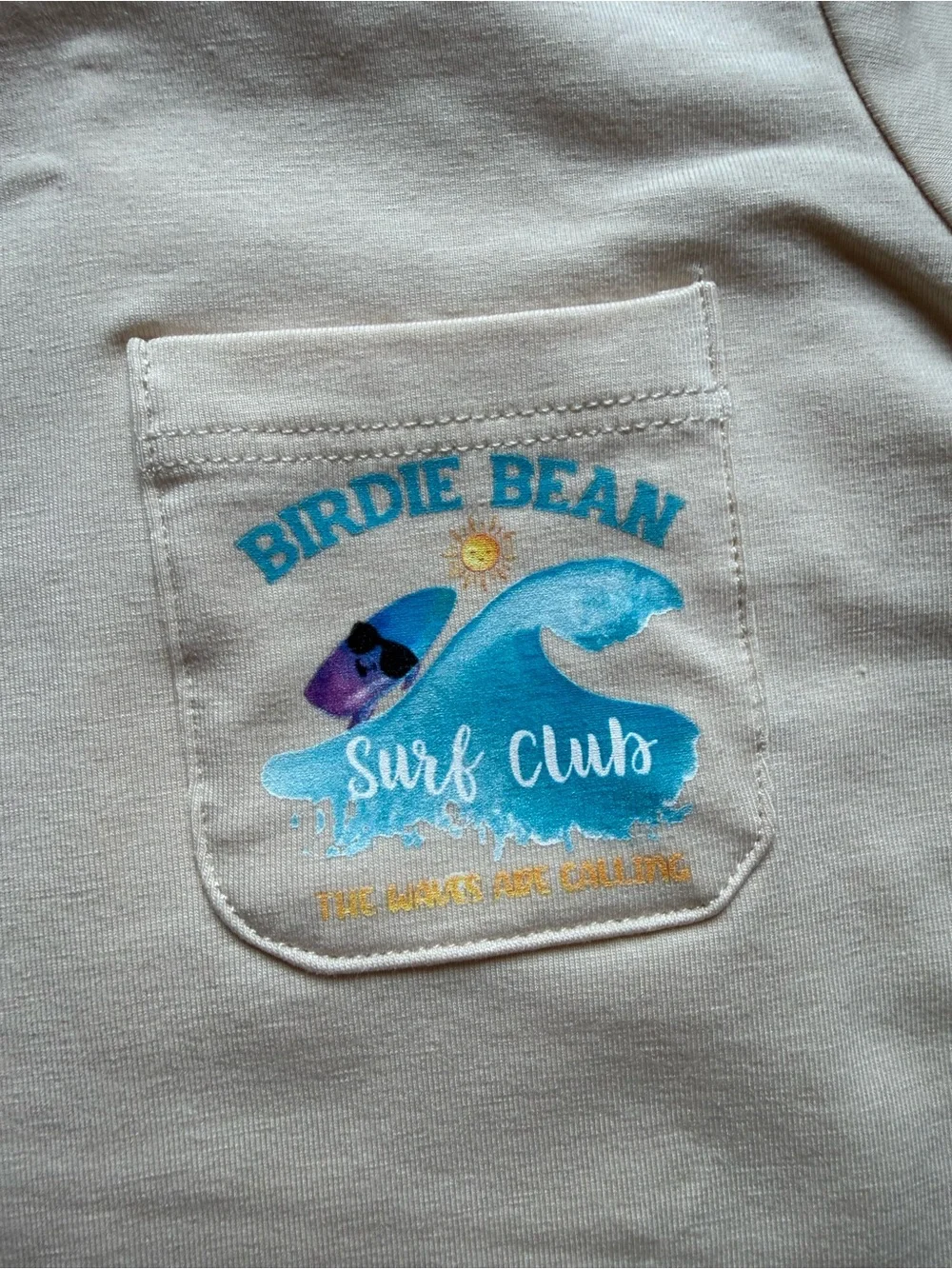 Kids Matching Set - Cream Tee & Blue Shorts